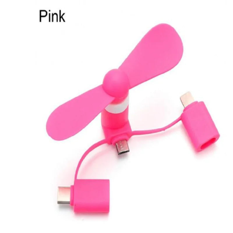 Cell Phone Fan 3-in-1 Mobile Phone Fans Compatible with iPhone/iPad/Android Smartphone KrShop