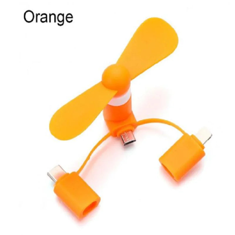 Cell Phone Fan 3-in-1 Mobile Phone Fans Compatible with iPhone/iPad/Android Smartphone KrShop